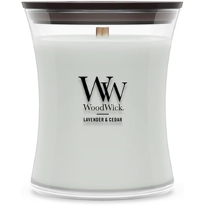 image:imageWoodWick Amethyst amp Amber Gifts for Women and Men 97 oz Medium Hourglass Candle with Crackling WickLavender  Cedar